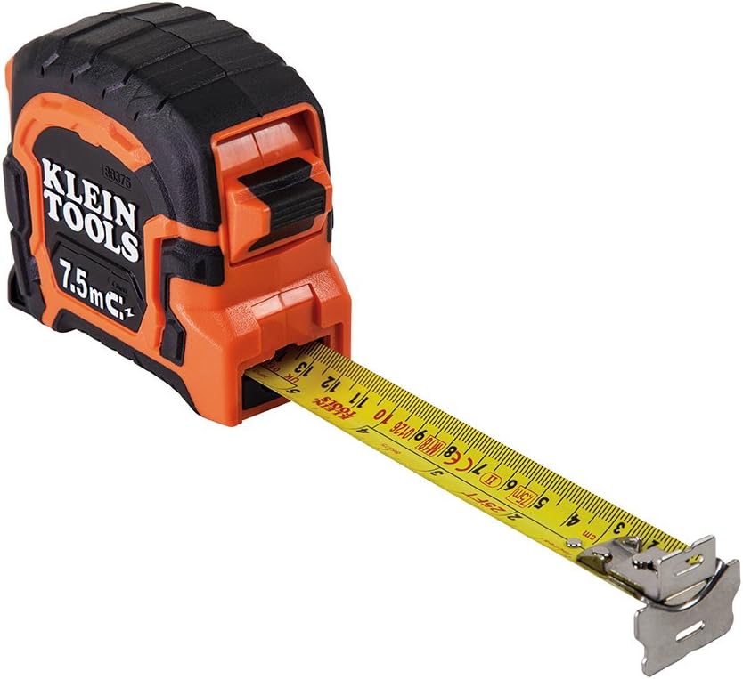 Klein Tools Tape Measure 7.5m Magnetic Double-Hook , Orange , Standard - 86375