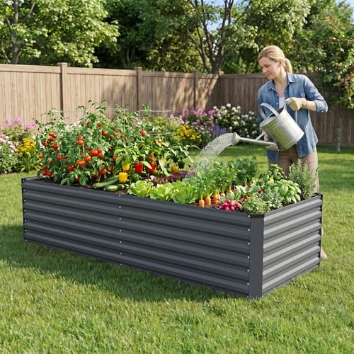 INNO STAGE Grey 8×3×2FT Galvanized Raised Garden Bed, Grey by INNO STAGE - Used condition - Image 3