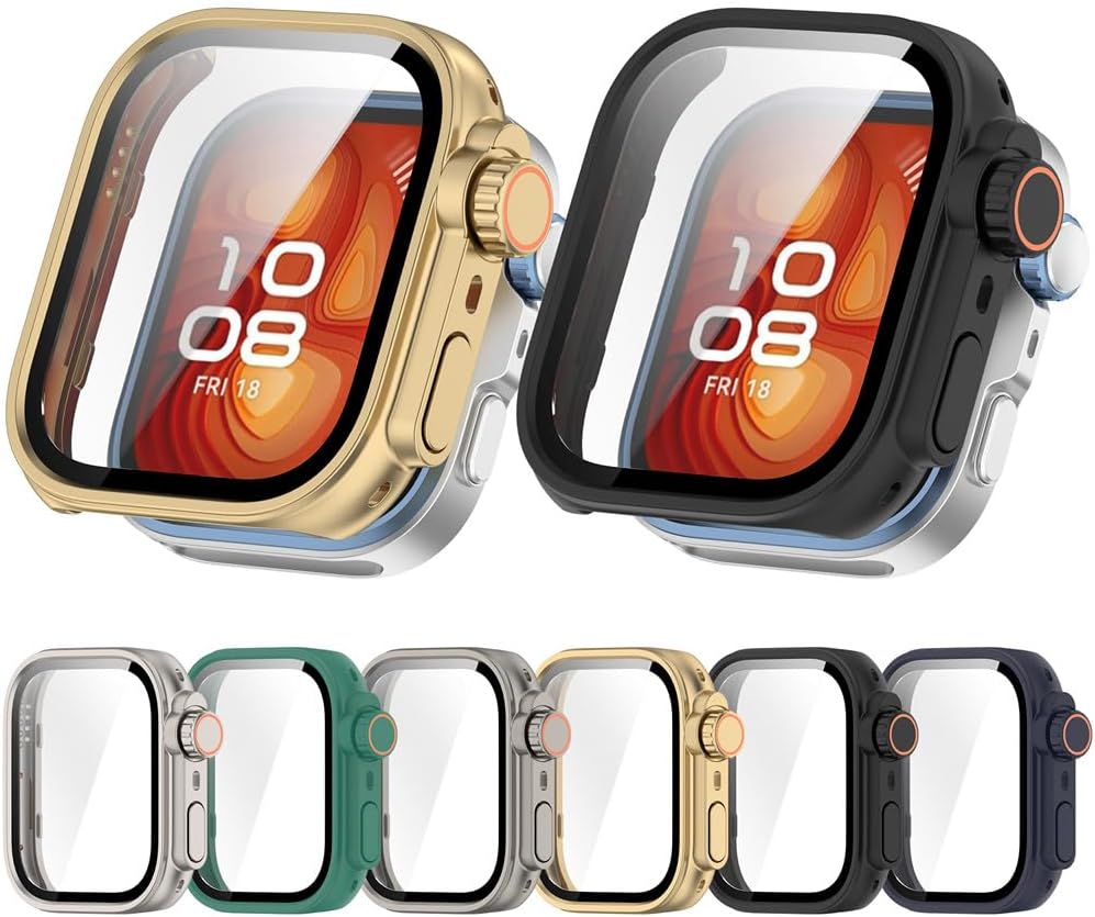 Hard Protective Case with Tempered Glass Screen Protector Compatible Huawei Watch FIT 4 Pro, PC Ultra-Thin All-Around Cover for Huawei Watch Fit 4 Pro
