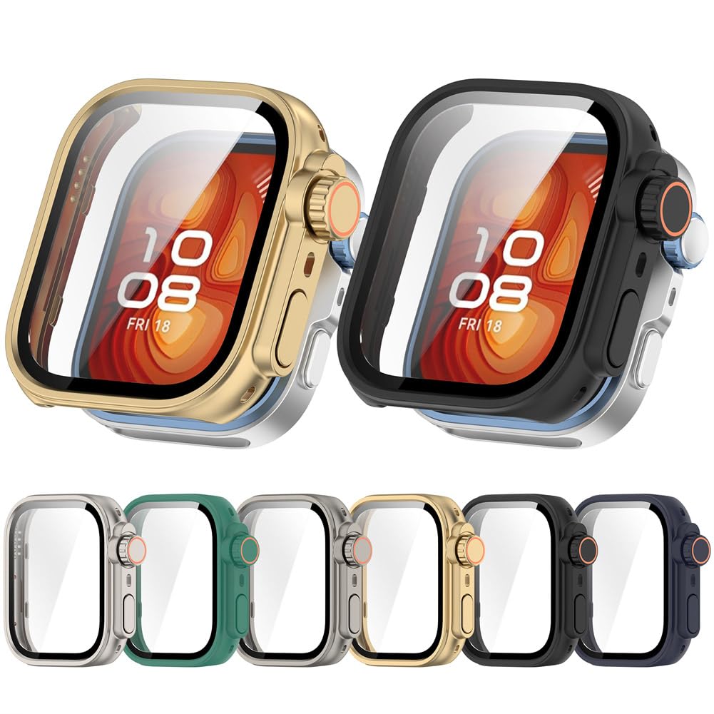 Hard Protective Case with Tempered Glass Screen Protector Compatible Huawei Watch FIT 4 Pro, PC Ultra-Thin All-Around Cover for Huawei Watch Fit 4 Pro