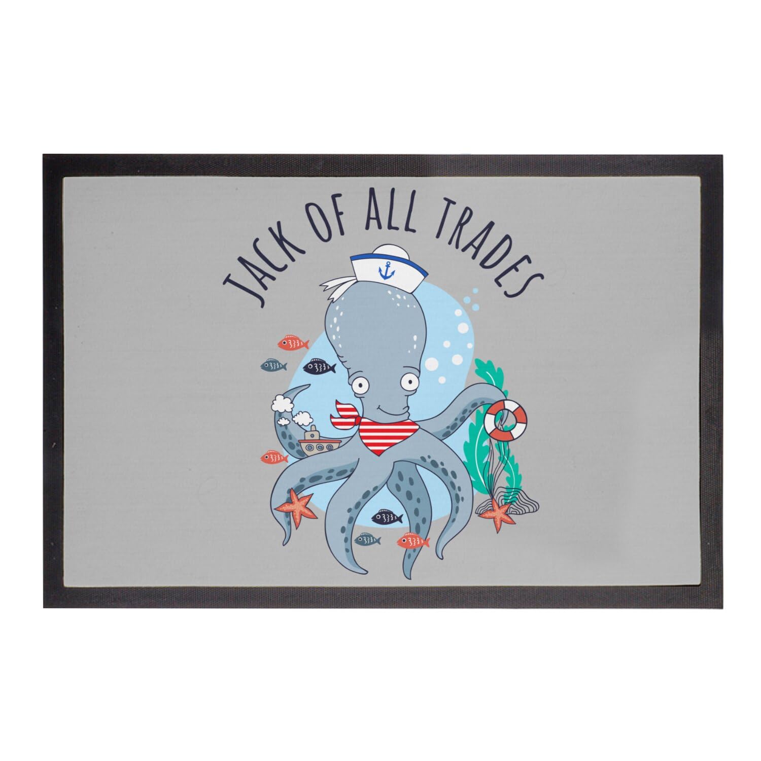 Paillasson gris Fabulous 60x40 illustration marine cartoon tapis entrée maison