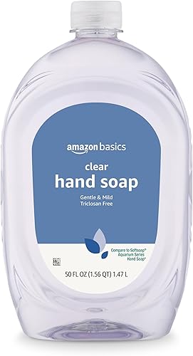 Amazon Basics Recambio de jabón líquido para manos suave y suave, sin triclosán, 50 onzas líquidas, 1 paquete (anteriormente Solimo)