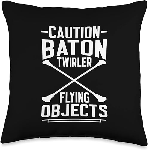 Funny Baton Dancer Twirling Majorette Gift Idea Baton - Almohada giratoria para objetos voladores, 16 x 16 pulgadas, multicolor