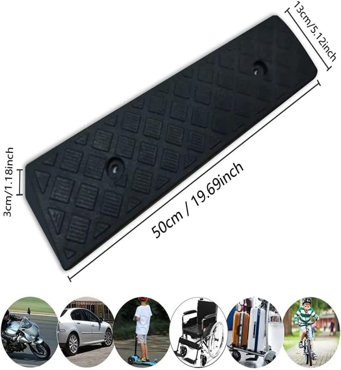 LXT-KL Rubber Wheelchair Ramp Driveway Curb Ramps Thresholds Loading Ramp for Thresholds Doorways and Bathroom
