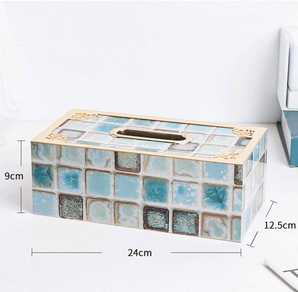 Rectangular Marble Tissue Box Cover Napkin Holder Paper Towel Dispenser Container for Home Office Car Decor image 2