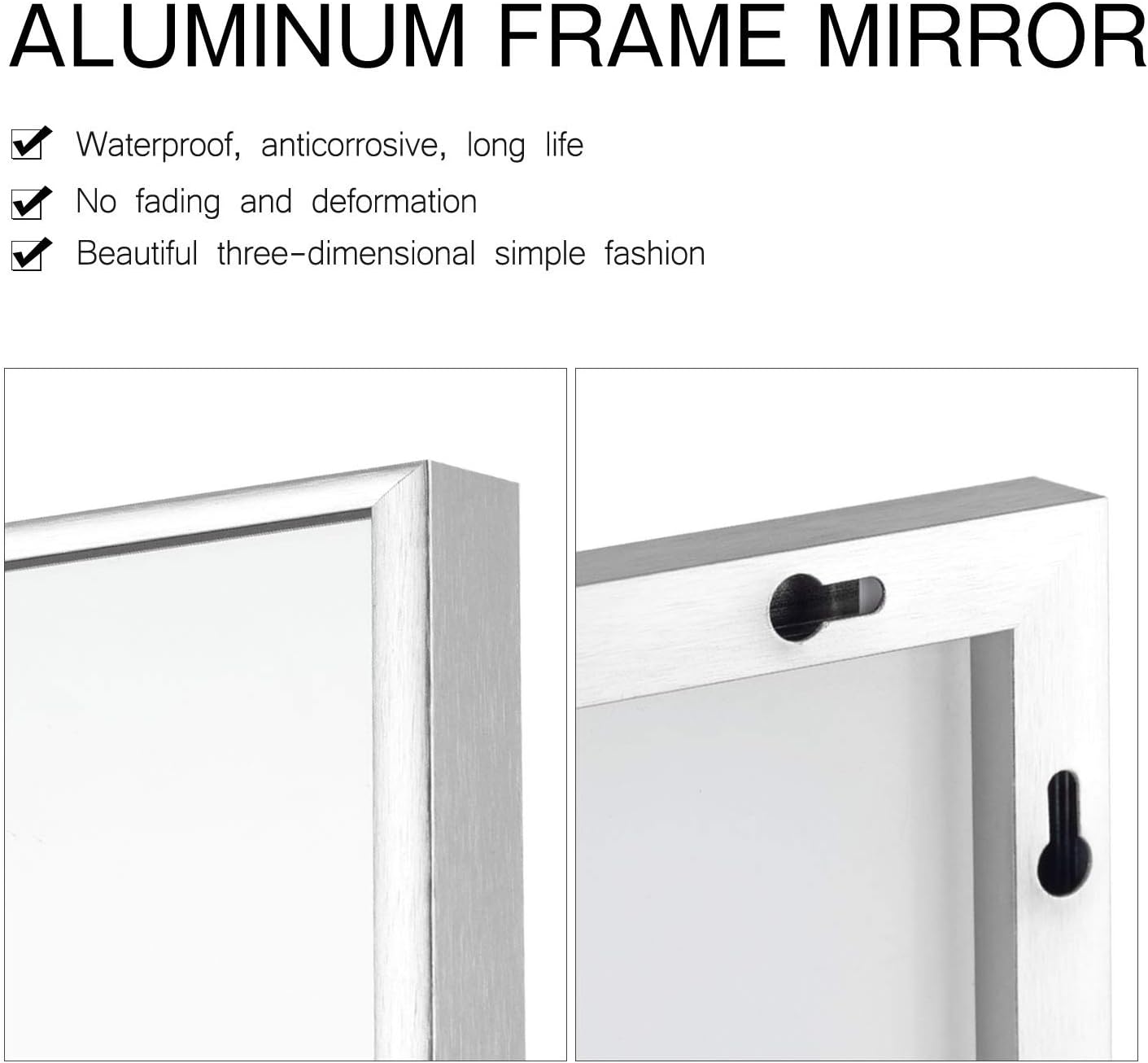 Elevens Full Length Mirror Floor Mirror Dressing Mirror (59“X36, Silver) (AA01041ZZV001N-USAM004)