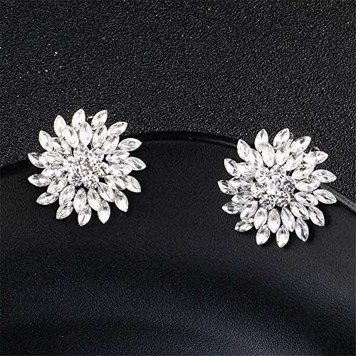 Pinces à chaussure fleur strass argentées, clips bijoux escarpins mariage