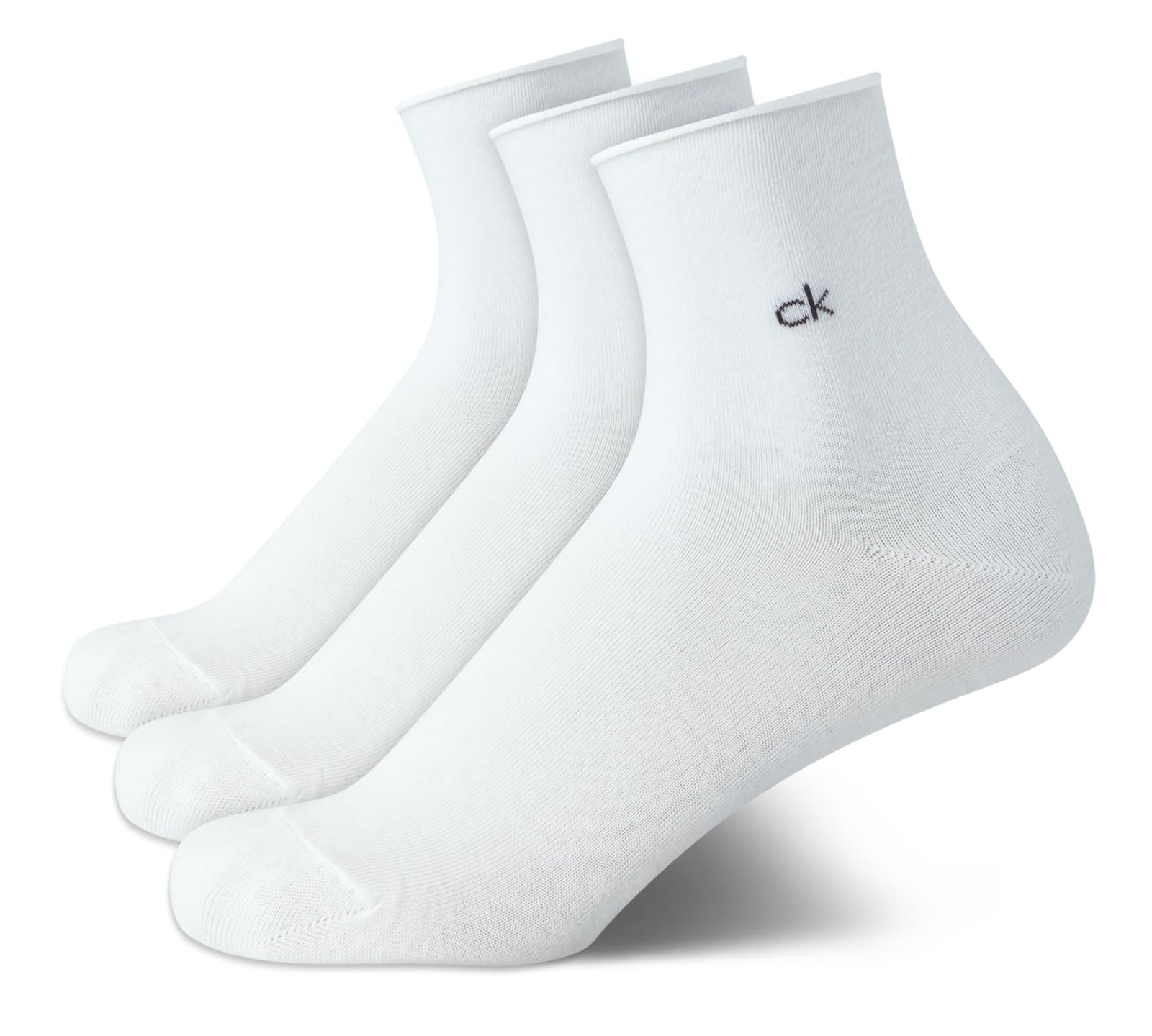 Calvin KleinWomens Crew Socks - 3 Pack Soft Cotton Blend Roll Cuff Mini/Mid Crew Dress Socks for Women (Shoe Size: 4-10)