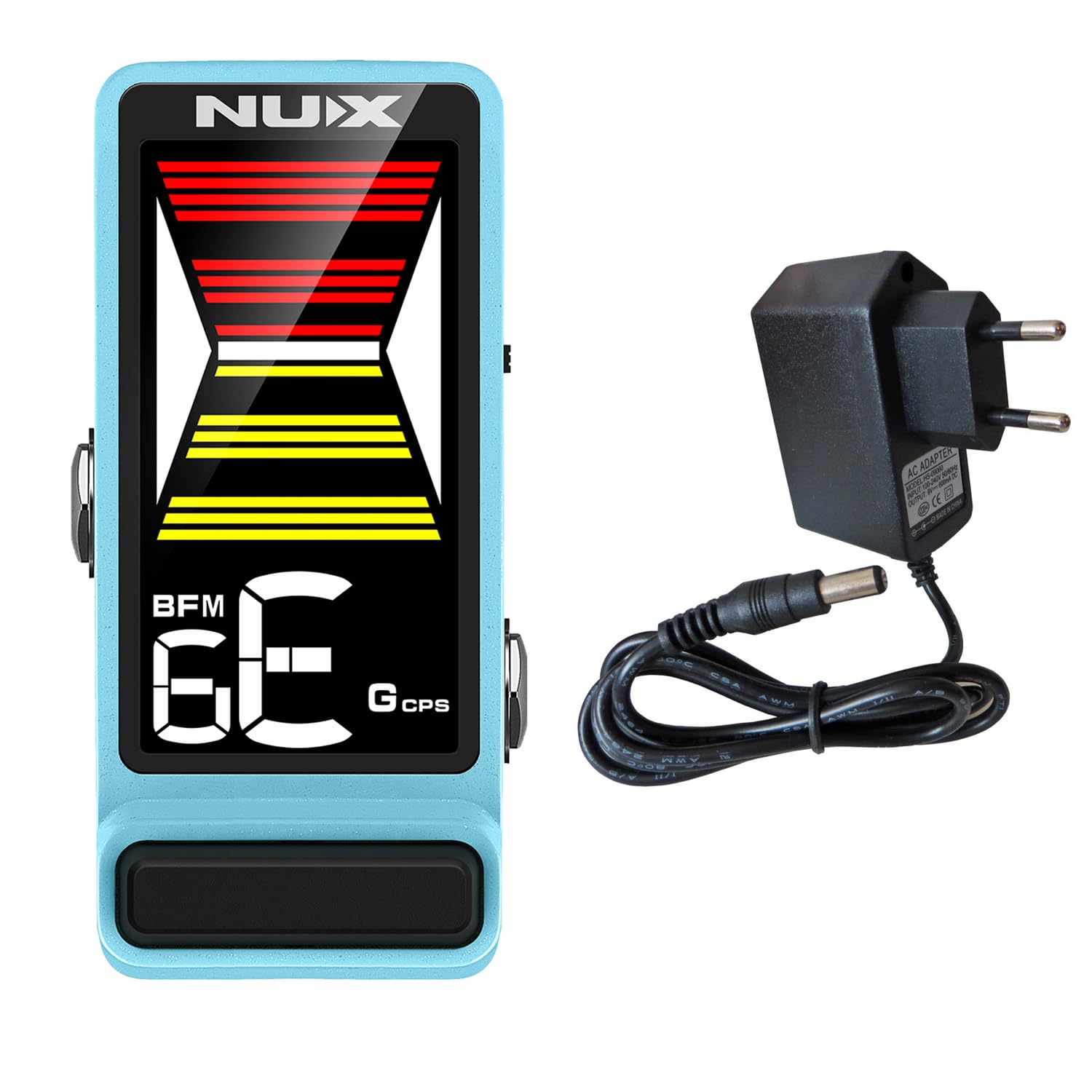 Nux NTU-3 MKII Flow Tune Accordatore blu con alimentatore Keepdrum 9 V