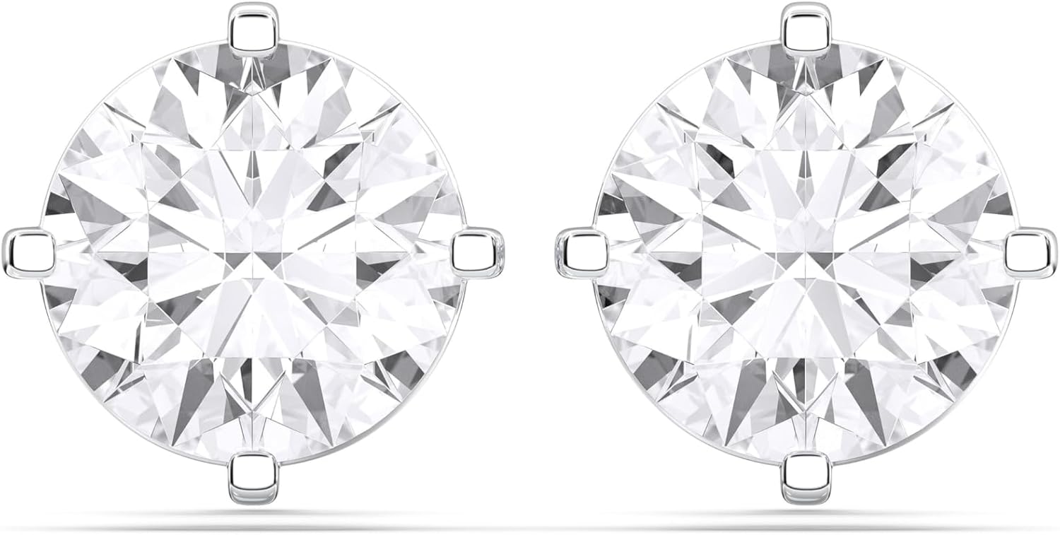 14K Yellow/White Gold Stud Earrings With 1-2 Carat Lab Grown Diamond, IGI Certified LAB GROWN Diamond Earrings 4 Prong Push Back (E-F Color, VVS-VS), Stud Earrings For Women, Fine Jewelry