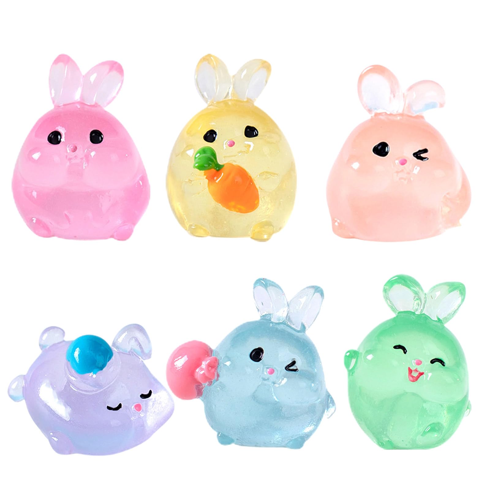 TENYELE Bundle Of 6 Resin Figurines With Soft Glow Miniatures Great Craft Lovers Miniatures
