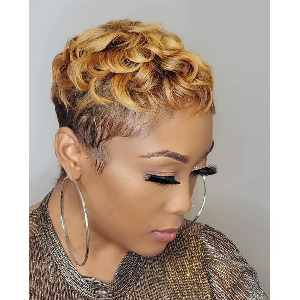 Short Pixie Haircut Synthetic Short Wigs for Black Women Short Hairstyles for Women Wig Short Hair (BeiSDWig-9627)