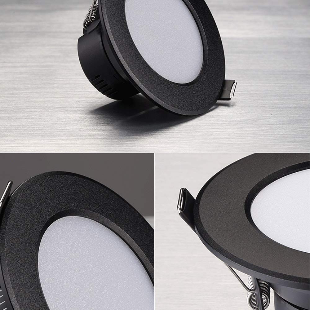 Foco de Techo Empotrado de Aluminio Fundido a presión Negro con Rejilla Ted, Panel LED antideslumbrante, luz de Techo empotrada Creativa nórdica posmoderna, escaparate de Tienda de
