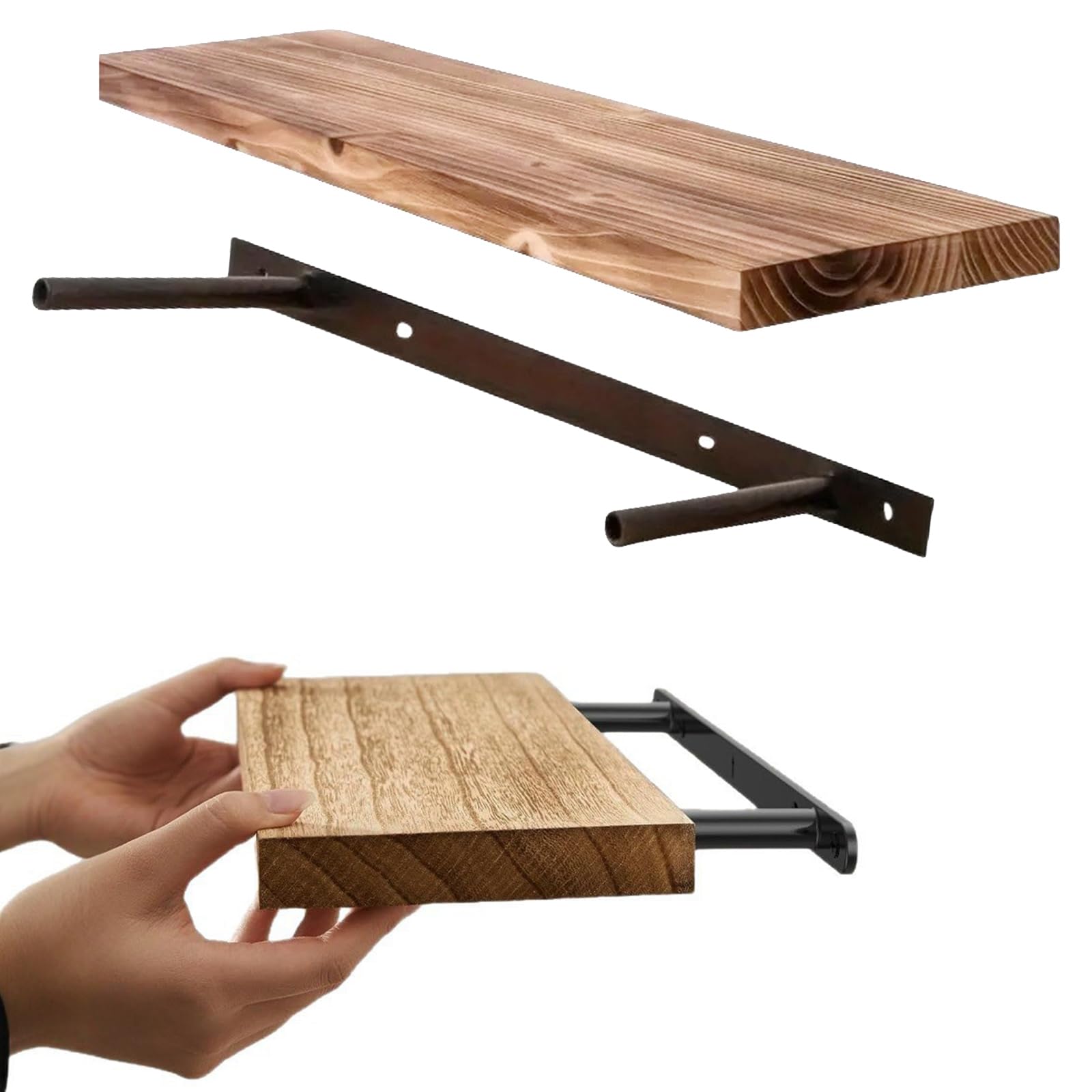 PULaif Floating Shelves for Wall, Floating Shelf 40x15x2cm Oak Wood With Hidden Mounting For Home Decor Storage(1pcs)