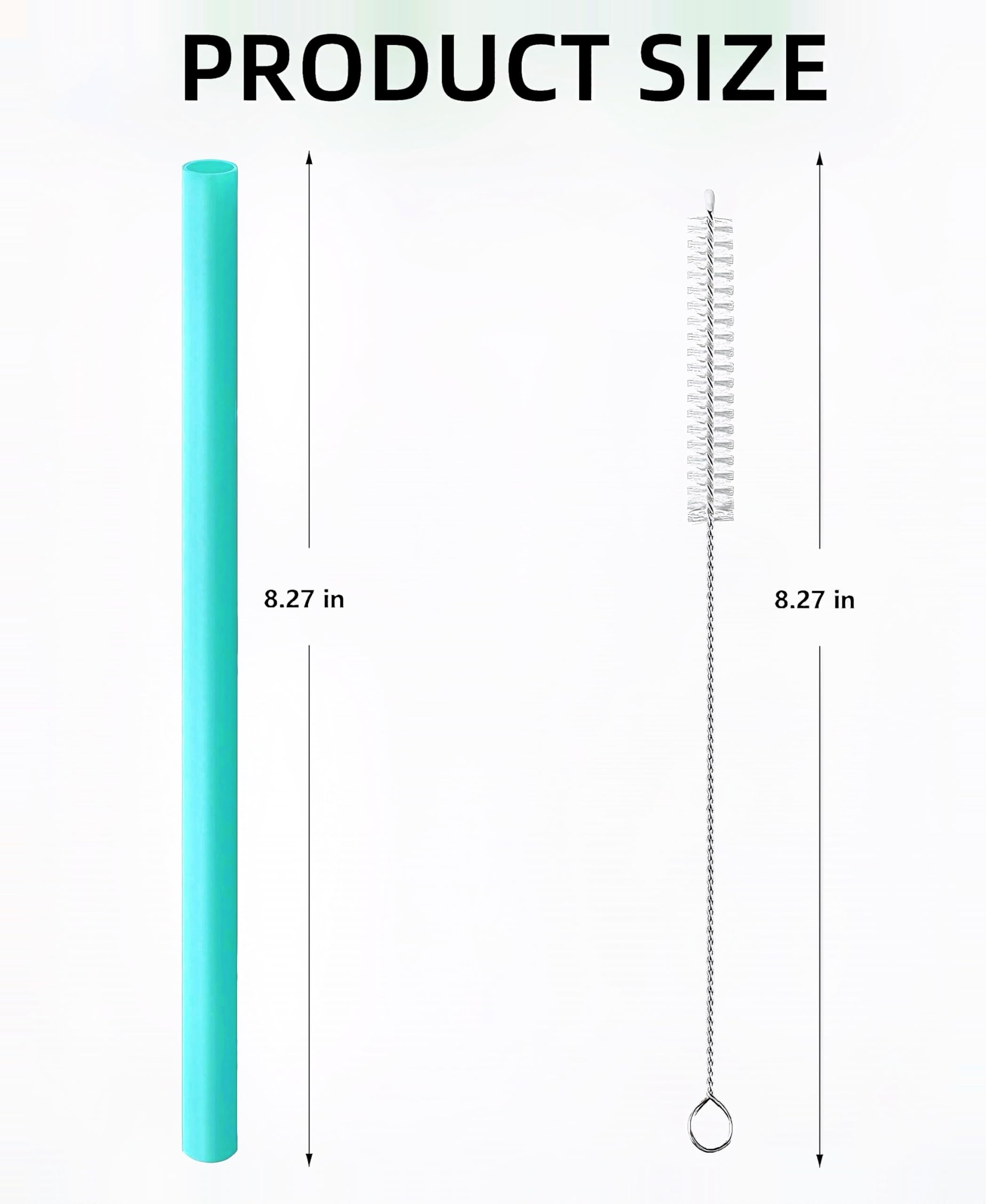 8 Pack Replacement Straws For Owala FreeSip 24oz & 32oz Bottles + 2 Cleaning Brushes (Green) - View #6