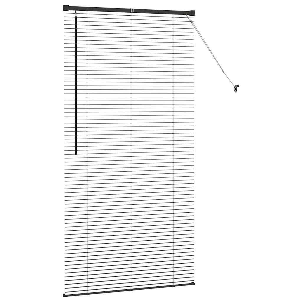 Fensterjalousie Mit Vorhängen Aus Aluminium, Matt Oberfläche, Rollo Verdunkelung, Rollos Für Fenster, Geeignet Für Wohnzimmer Schlafzimmer Büro, Schwarz, 90 x 175 cm