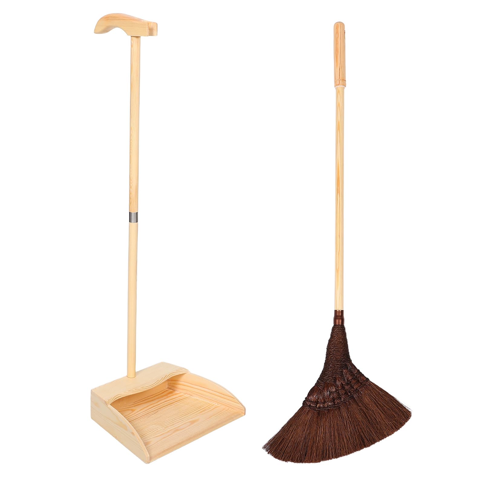 Handgefertigtes Kehrset mit Langem Holzstiel und Palmblättern Stehender Besen für Innenbereich Effiziente Reinigung und Sanfte Fegen im Haushalt und Garten