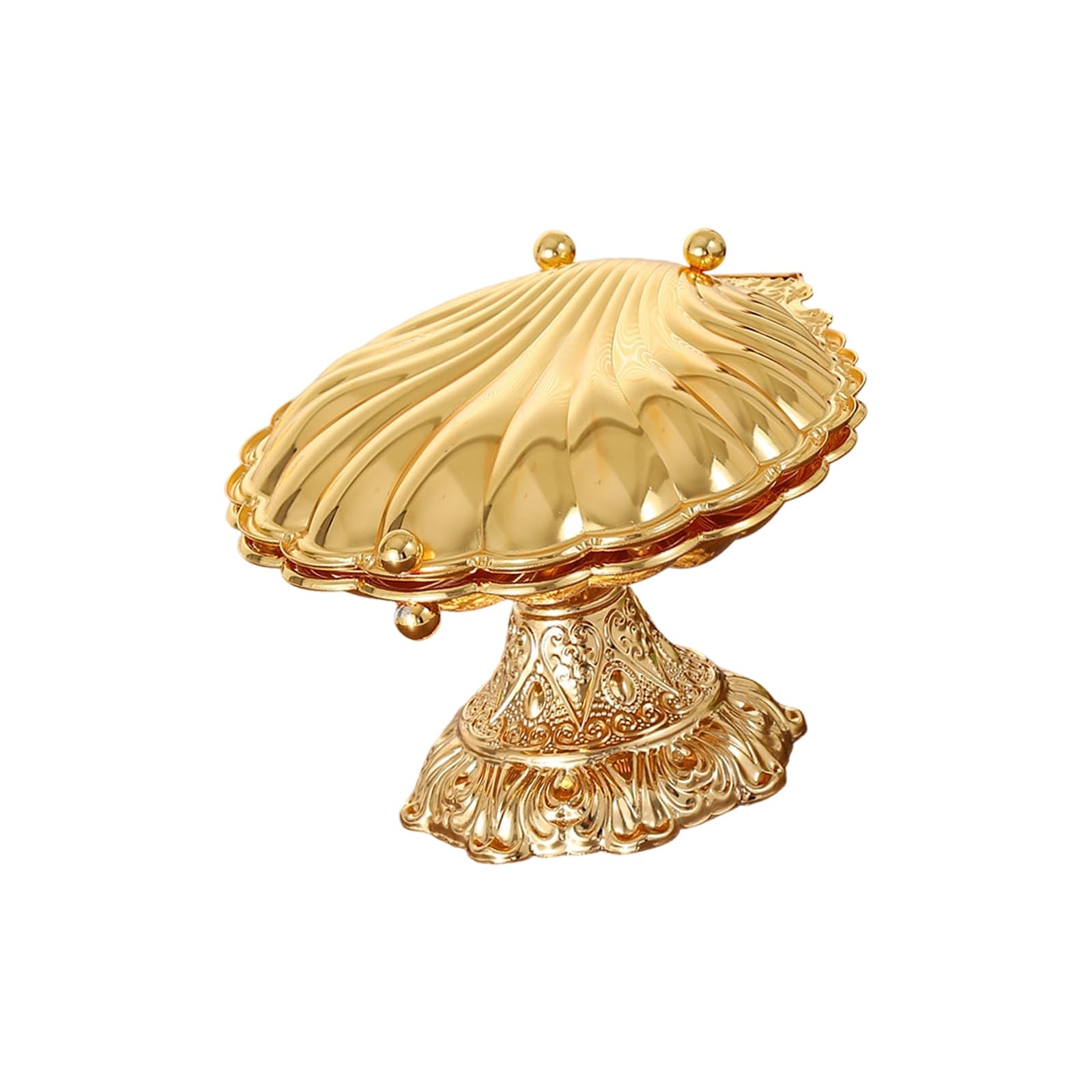 Mekalero Stable Pedestals Serving Bowl in Kirsite European Shell Theme for Outdoor Picnics Indoor Gatherings and Formal Dinner Centerpiece