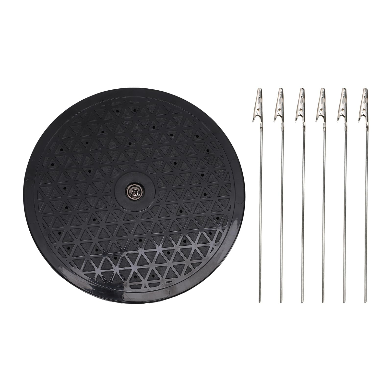 Greensen Plateau Tournant pour Peinture de Modèles, Support Rotatif de 7,5 Pouces avec 6 Tiges à Clips Métalliques, pour la Peinture au Spray de Micro Figurines, Artisanat et Déco