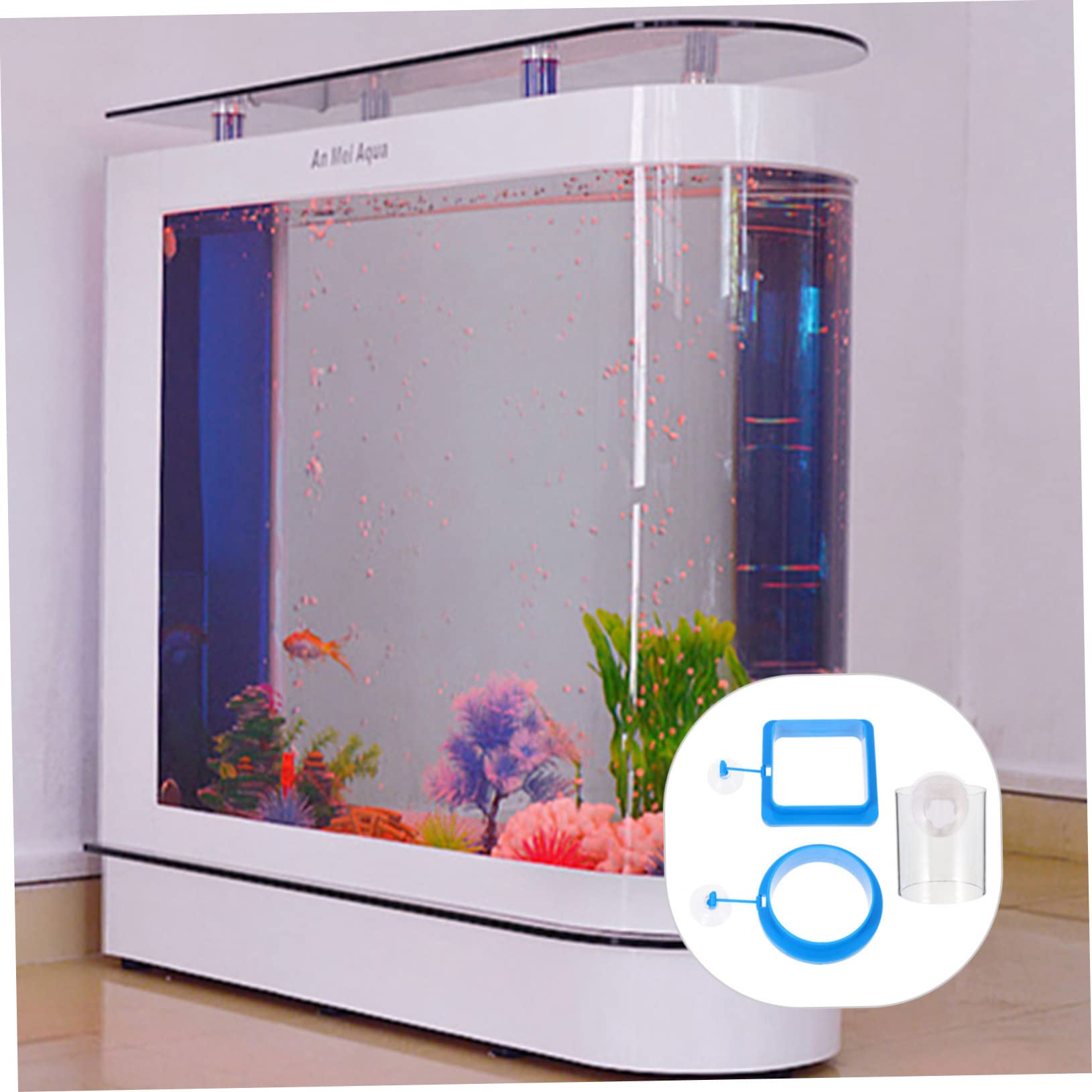 Yardwe 12stücke Teiliges Schwimmender Futterringe Für Aquarien Fischfutterspender Für Süß Und Salzwasser Installieren Mit Stabiler Saugnapfhalterung Für Tropische Fische Und