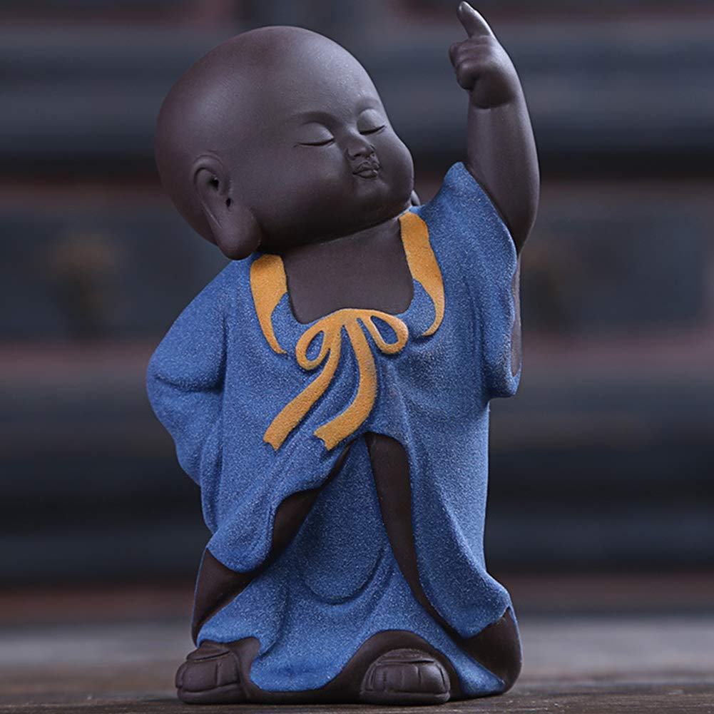 YNIYUJKL Meditating Buddha Statue Monk Figurine, Zen Sculpture For Home Decor, Ceramic Buddhist Decor, Feng Shui Ornaments,Red,Red-A