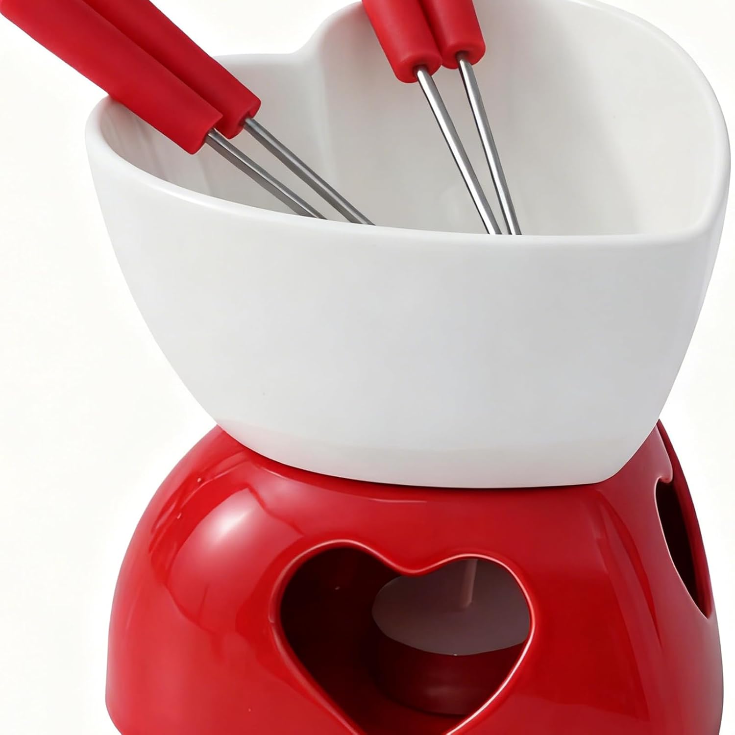 Chocolate Melting Mug - Chocolate Melting Cup With Forks, Fondue Cups Tealight, Mini Fondue Set,for Cheese Butter Caramel Dessert Candy Sweet Holiday Party Home Office Travel Christmas