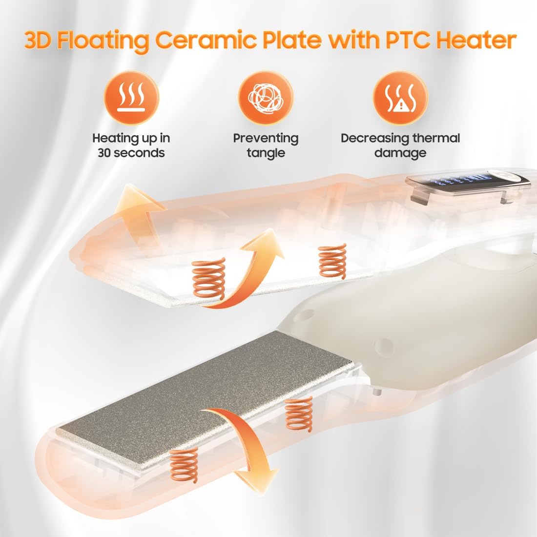 Cordless Hair Straightener, Portable Flat Iron for Travel, 2 in 1 Hair Styling Tools for straightening and Curling, Lightweight on-The-go, 4000 mAh Battery, Fast USB-C Charging&LED Power Display - Image 4