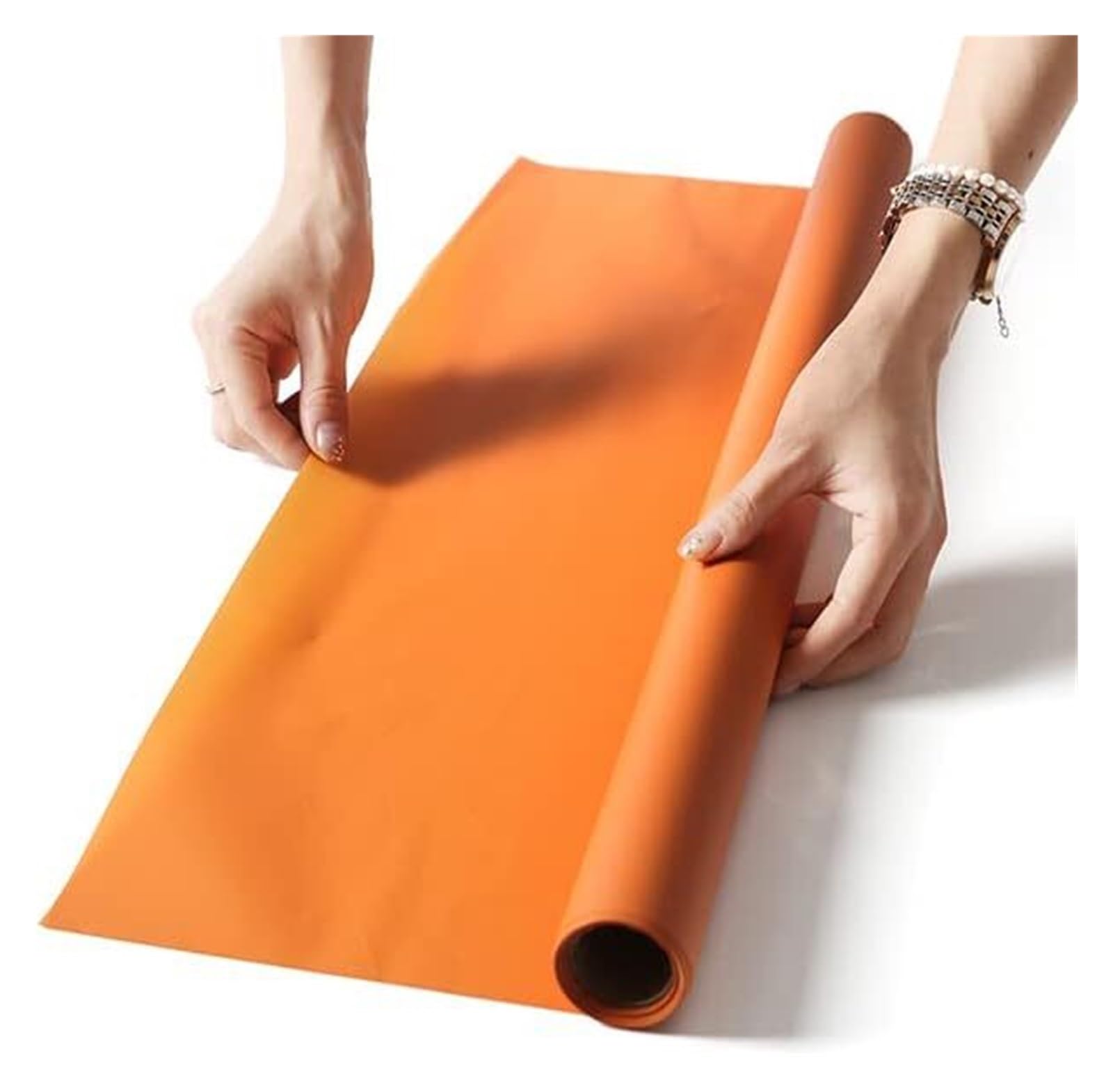 Przezroczysty papier do pakowania prezentów, Matowy, gładki koreański papier do pakowania kwiatów OPP, wielokolorowy, 57 cm x 10 metrów(Orange)