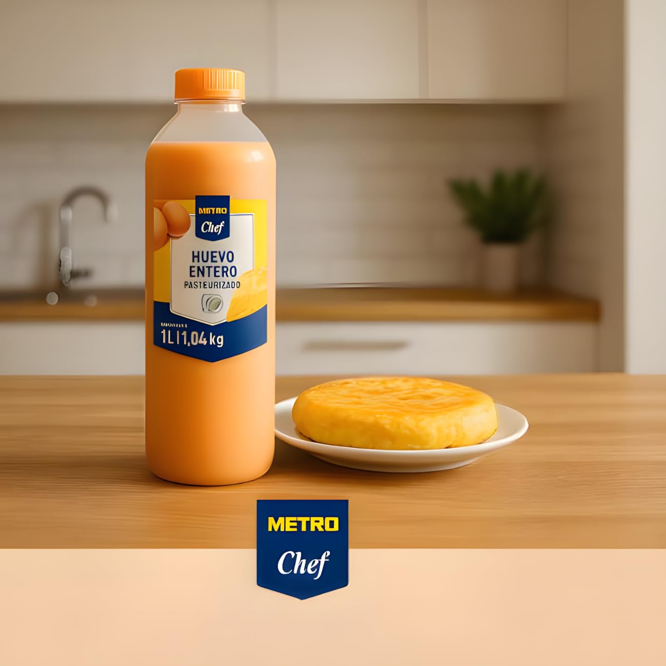 METRO Chef Huevo Liquido 1L para Tortillas Revueltos Reposteria Batidos