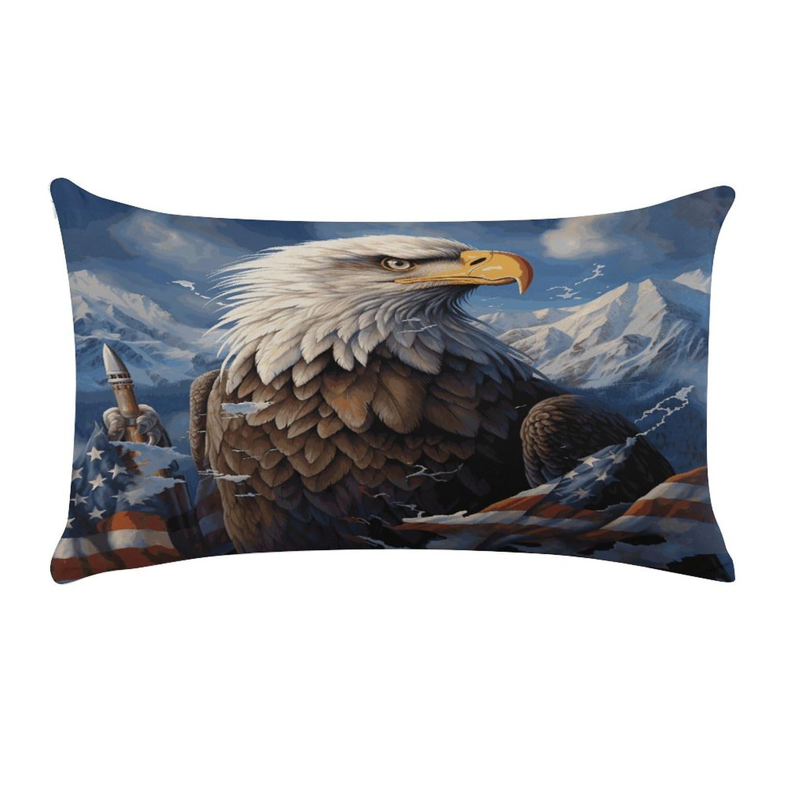 Eagle Pillow Cover Super Soft Pillowcase Luxury Cozy Fuzzy Velvet Pillow Shams Breathable Standard Pillow Cases with Zipper Wrinkle-Free Pillow Cover 12 "×20 "