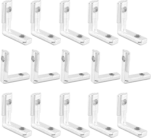 Miniatura 2 de Aicosineg 20 piezas de soporte de hardware soporte de ángulo interior escudete aleación de zinc soporte de junta interior 90 grados 0.23 pulgadas