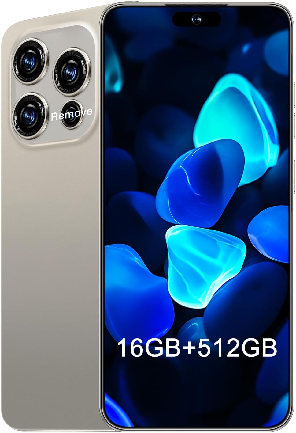 16PM 5G Cell Phone,Smartphone Unlocked Cell Phone 16GB+512GB/6.99" Display/68MP+108MP Camera/7000 mAh Battery Super Endurance, Dual SIM Card/Face Unlock/GPS (Grey)
