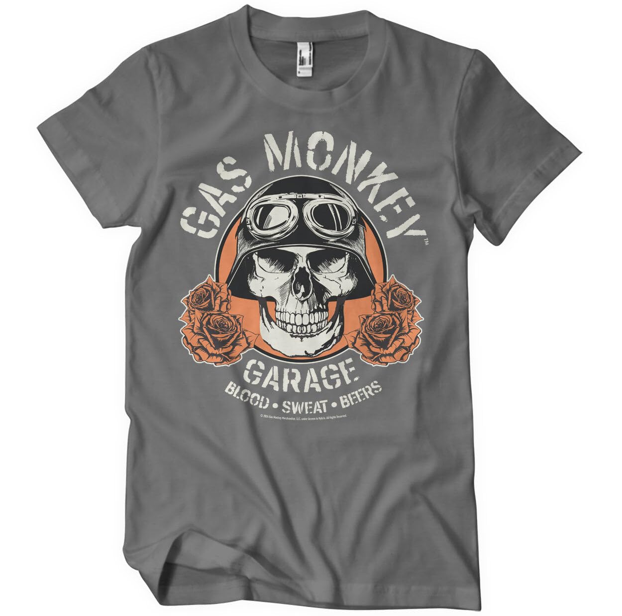 Gas Monkey Garage Men's Dark Grey Officially Licensed Skull T-Shirt (Dark Grey), XX-Large