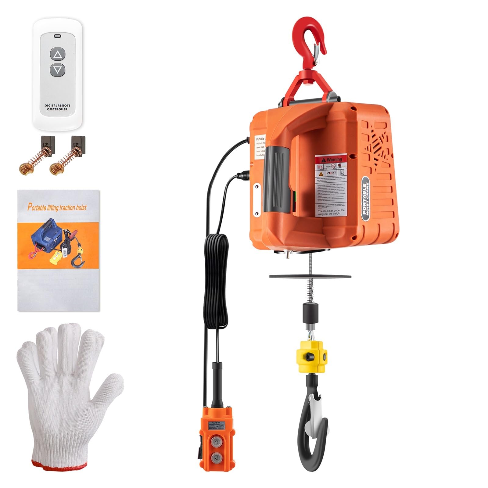 MYUYEE Trailer Winch, 500Kg/1100Lbs Electric Hoist Winch Portable Crane 25Ft Lifting Height Wireless Or Wire Remote Control For Transportation Safe & Convenient (Tape A 500 Kg)