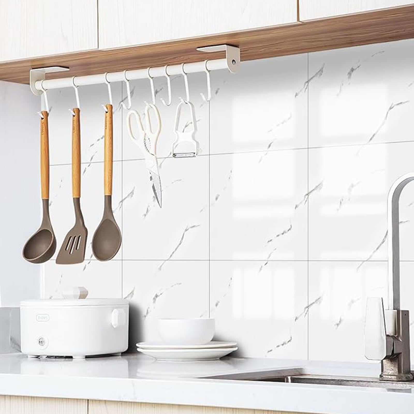 Azulejos de pared de mármol para despegar y pegar, azulejos de fácil aplicación para decoración del hogar, paquete de 30, diseño de mármol duradero y elegante