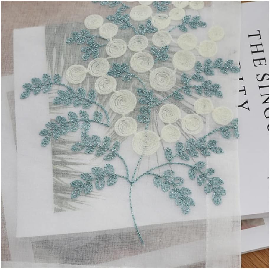 Pastoral Transparents Panel Sheer Curtains Rod Pocket Gauze Drape for Living Kids Nursery Room Bedroom Plants Embroidered Design
