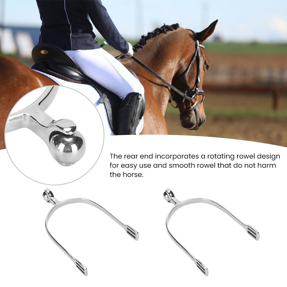 flexman Speroni da Equitazione 2 Pezzi, Speroni Cavallo Inglesi in Acciaio Inossidabile con Sfera a Rullo Stivali Equestre Amanti Dell'Equitazione Cavaliere per Stivali Equitazione, Uomini, Cavalieri