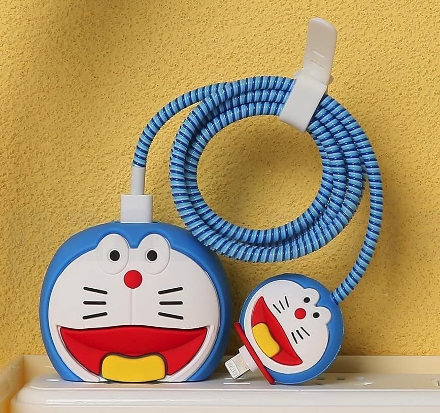 Image of J'TTON Case Cover for 18W /20W iPhone Adapter & USB-C Cable | Cute 3D Cartoon Character (Blue D mon)