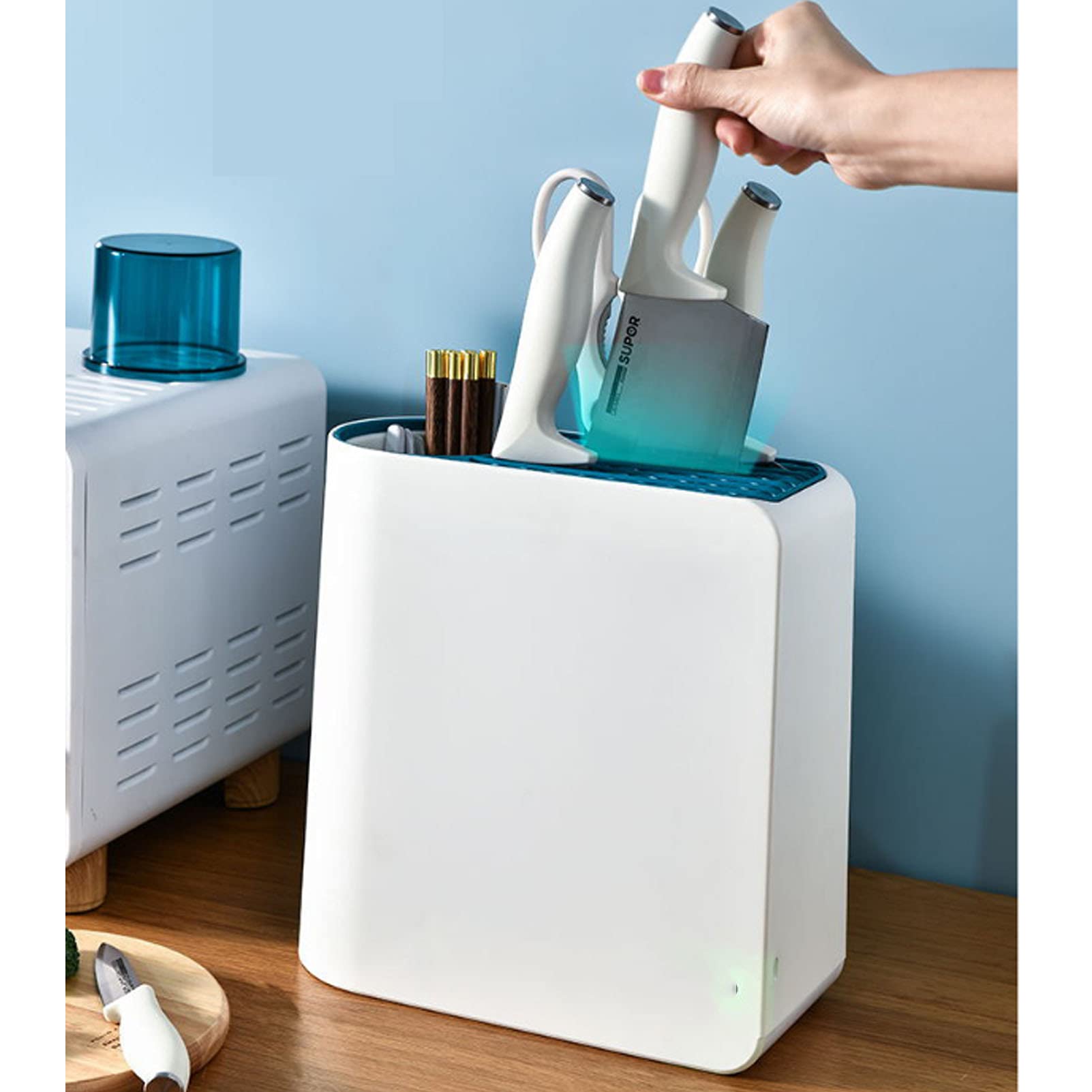 CGF- Soporte para Almacenamiento de Cuchillos, máquina de Palillos de Tenedor de desinfección, irradiación Ultravioleta UV, Secado con Aire Caliente, Almacenamiento de Cuchillos para Ahorrar Espacio
