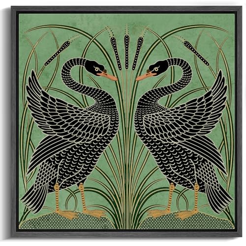 MUDECOR Framed Canvas Print Wall Art Vintage-Inspired Black Birds with