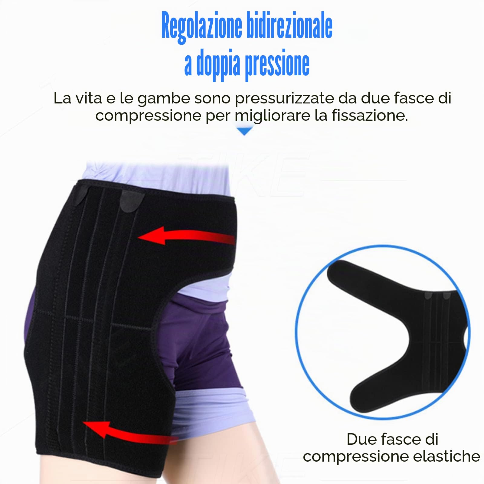 Tutore per Anca Sciatica Tutore per alleviare Il Dolore Coscia per Tendine del Ginocchio Supporto per Compressione Stabilizzatore Avvolgente per artrite inguine Borsite Dolore al Nervo sciatico per