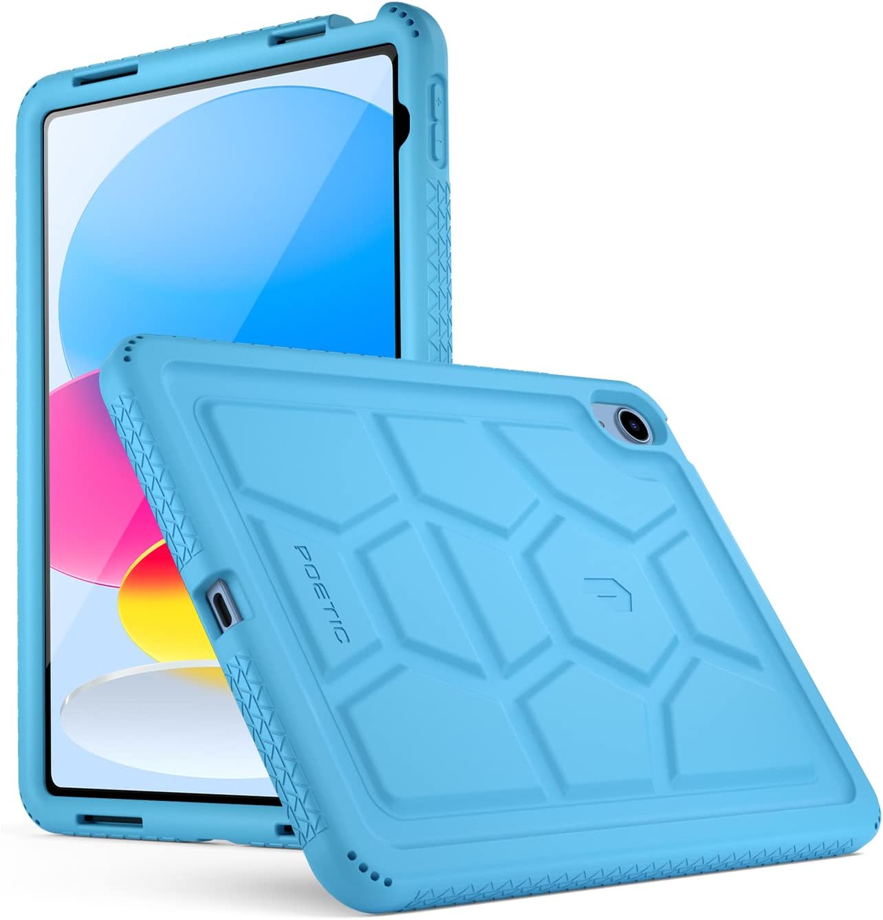 Poetic TurtleSkin case for New iPad (A16) 11th / 10th Generation (2025/2022), Heavy Duty Shockproof Kids Friendly Silicone Case Cover, Only Compatible with New iPad 11/10.9 Inch, Navy Blue