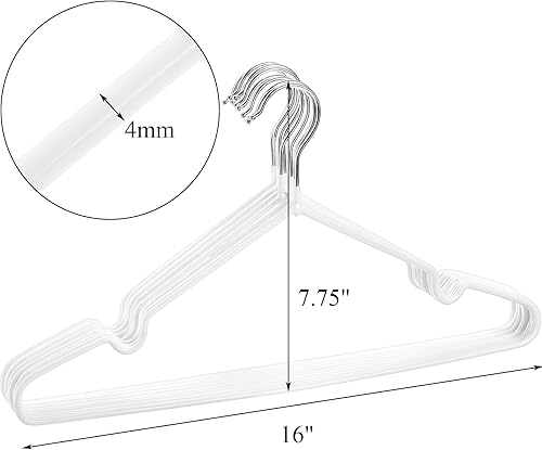 Miniatura 2 de Tosnail Paquete de 50 perchas de metal de alambre de acero inoxidable de 16 pulgadas antideslizantes para ahorrar espacio, organizador de armario,