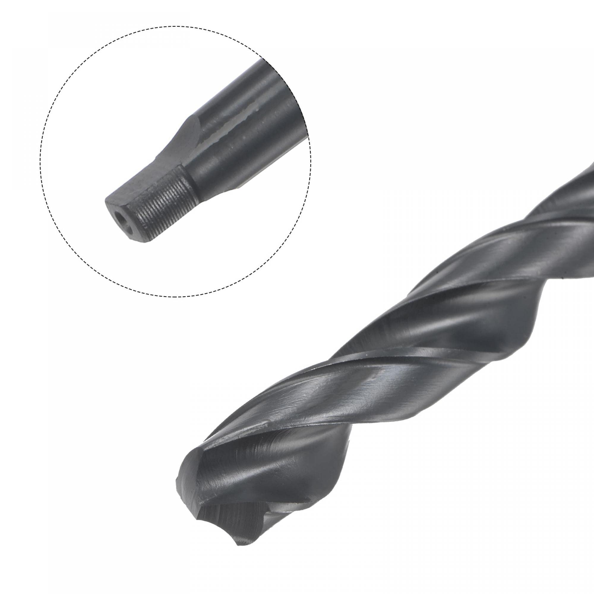 sourcing map Bohrer HSS Spiralbohrer 13.2mm Metallbohrer Stahlbohrer mit Morsekegelschaft 95mm Nutenlänge aus Schnellarbeitsstahl, schwarz oxidiert