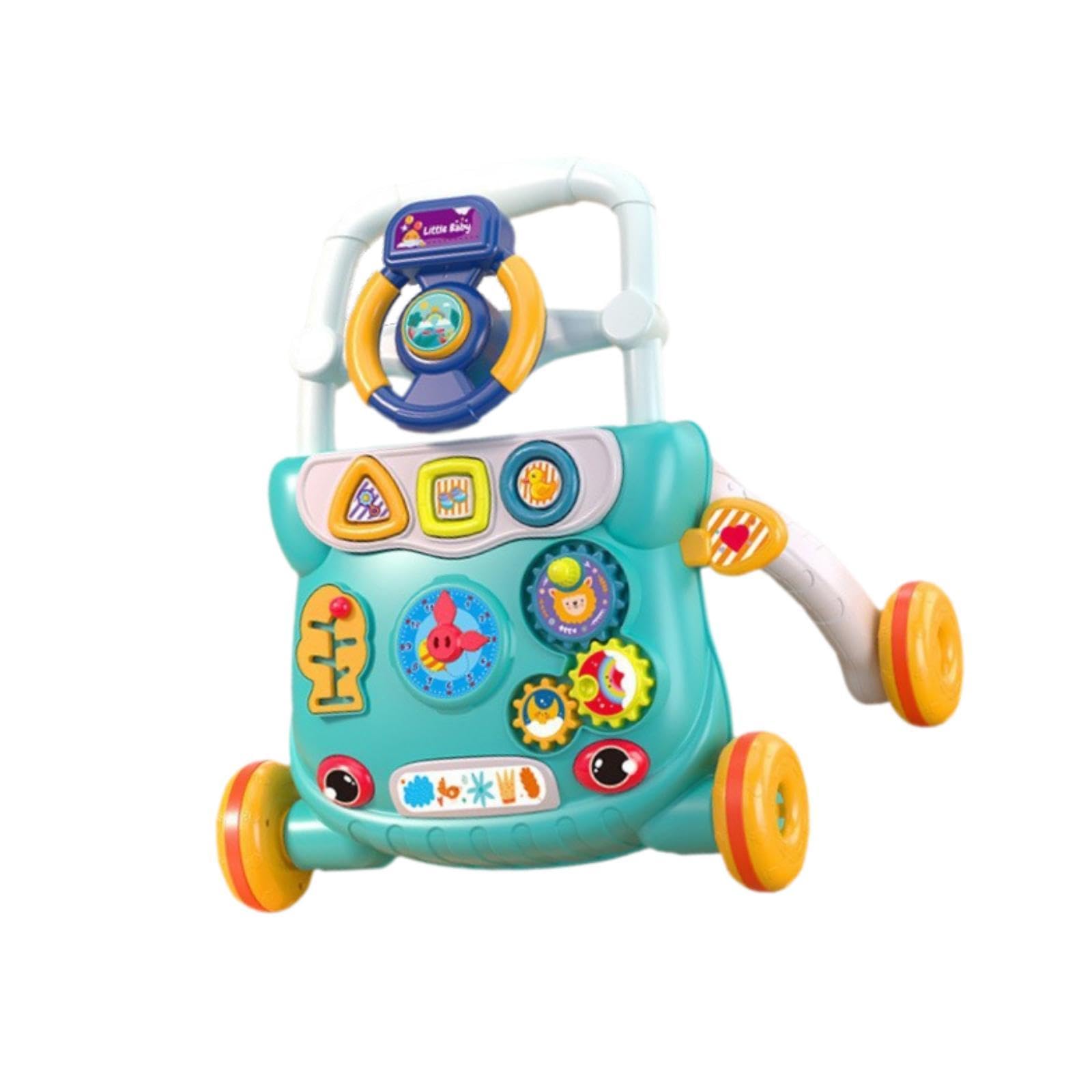 Push Walking Toy Kinder Lauflernhilfe Musik Lernspielzeug Frühkindlicher Lernwagen für Babys für Lernen Bewegung Spielzimmer, Grün