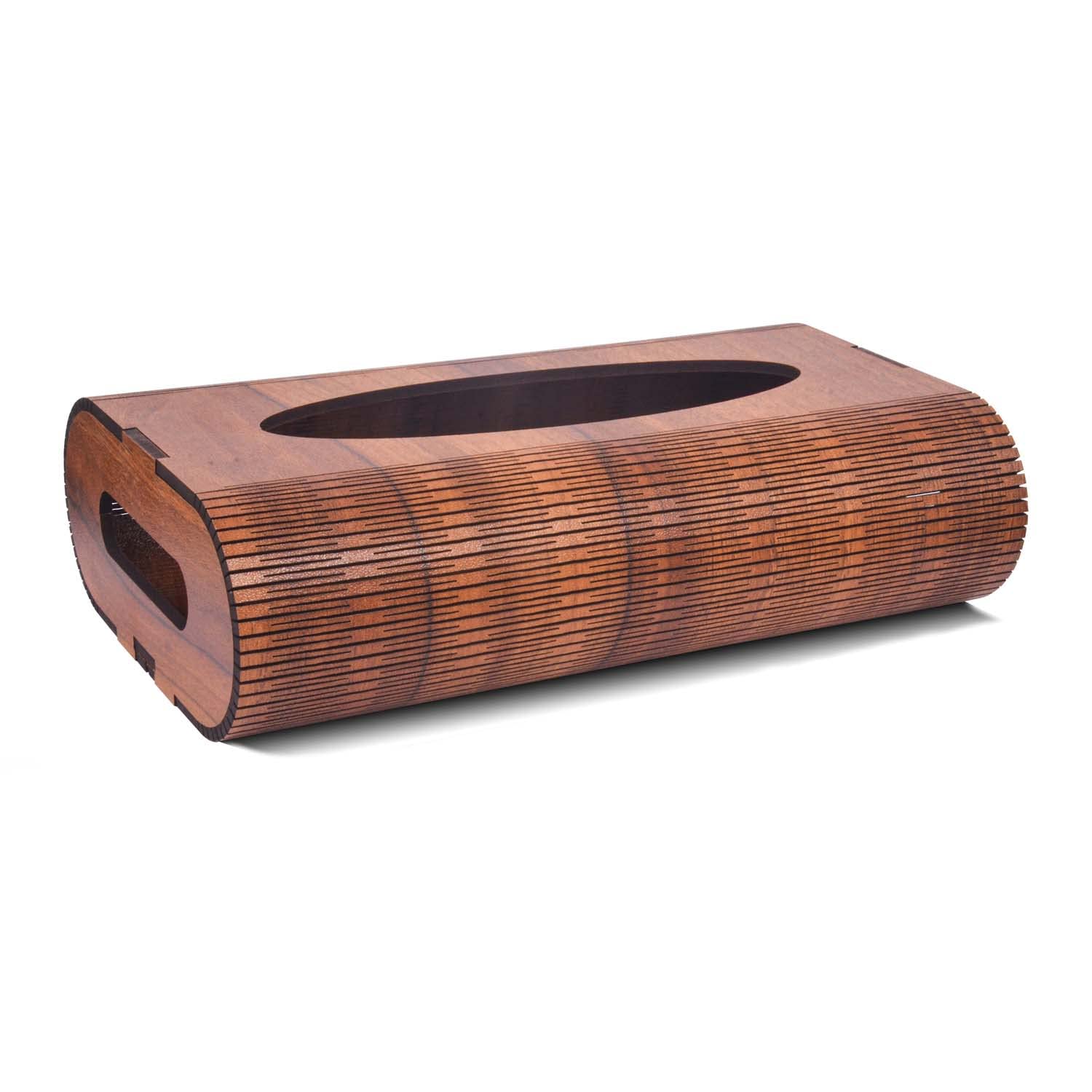 Deskart Wooden Tissue Paper Box | Decorative and Stylish Wooden Tissue Holder Stand for Car, Home, Office Desk, Resturant and Cafeteria (Round) 1