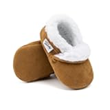 HsdsBebe Newborn Infant Baby Boys Girls Slippers Warm Cozy Fleece Winter Booties Toddler Non-slip Soft Sole Socks Crib Lazy Shoes
