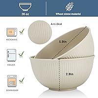 Vista 51 de Wrova Wheat Straw Bowl Sets of 8,Unbreakable Cereal Bowl 26 OZ,Microwave and Dishwasher Safe Bowls,Bowl Sets suitable for Cereal,Salad,Snack and