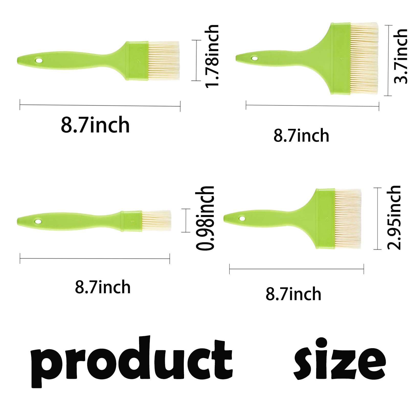 4PSC Grease Brush Set- Pastry Brushes For Baking,Grease Brushes, Grilling and cooking? Food Brush For Baking/Spreading Marinades/Butter/Sauces/Eggs/Kitchen