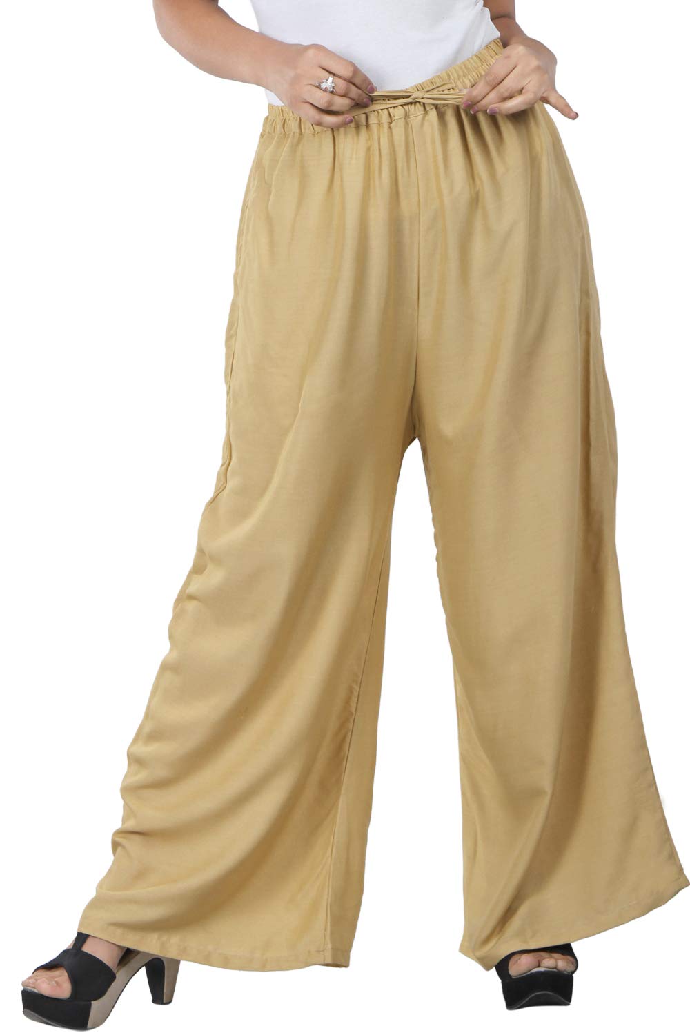 Jaipuri Casual Rayon Plain Pants/Trousers for Women (Free Size)-image-2